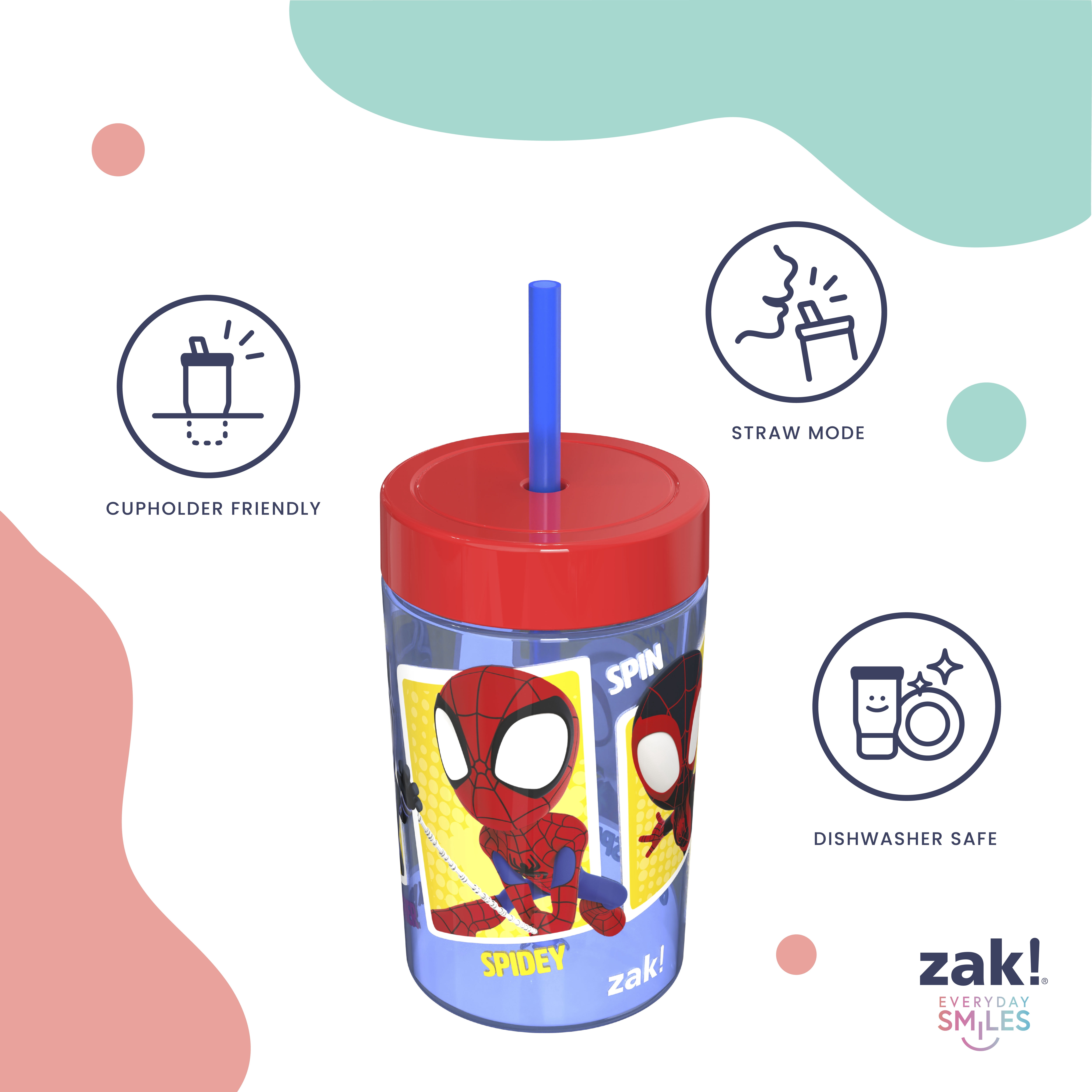 Zak Designs Spidey and Friends 16oz Straw and Lid Tumbler 2-Pack