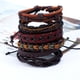 thumbnail image 5 of Pulsera Pulsera de cuero trenzada Joyería - Capas Pulsera vintage tejida a mano, 5 of 6