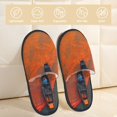 thumbnail image 2 of Fotbe Orange Net Fishing Boat Pantuflas Peludas para Mujer con Estampado, Zapatillas de Peluche, Zapatos de Invierno para Casa, Uso Interior y Exterior-Large, 2 of 8