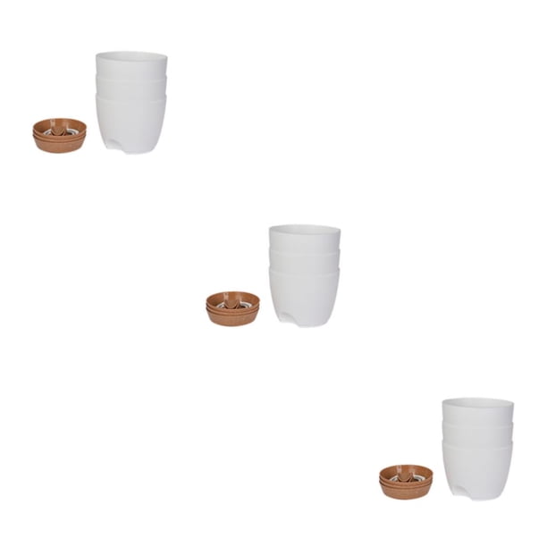Macetas de autorriego Cateissary 3 unids/set PP grandes macetas de autorriego para interior