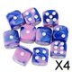 thumbnail image 1 of Dados de Juego de 4x6 Caras Baoblaze 16 mm Rosa Azul 4 piezas, 1 of 8
