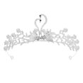 thumbnail image 1 of Tocado de corona de cisne, accesorios para el cabello de perlas de diamantes de aleación, tocado de joyería de corona de diamantes de imitación para novia y boda (blanco), 1 of 5