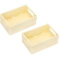 thumbnail image 1 of PATIKIL Collapsible Basket, 2 Pcs 9.8 x 6.5 x 3.7 Inch Stackable Storage Crates Foldable Plastic Baskets Desk Organizing Container for Home Kitchen Office, Light Yellow, 1 of 5