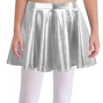 thumbnail image 6 of TiaoBug Kids Girls 2 Piece Hip Hop Latin Jazz Dance Outfit Sequin Sleeveless Crop Top with Metallic Skirt Set Silver 16, 6 of 7