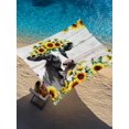 thumbnail image 2 of Sun Shade Sail 8'x10' Yellow Sunflower Cow Rectangle Sun Shade Sails Canopy Waterproof Farm Animal Wood Grain Outdoor Sunshades Sand UV Block Cover Shades Cloth for Patio Backyard Garden Deck Porch, 2 of 9