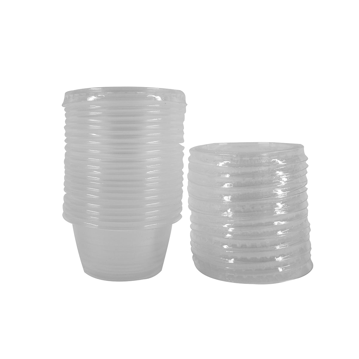 20 Pc Plastic Sauce Containers Disposable Condiment Cup Lid Set BBQ Hot Wing House Salad Dressing Cups