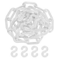 Uxcell Plastic Barriers Chain, 5Ft Length White Plastic Waterproof Safety Chain Link with S-Shaped Buckle Caution Barriers Link