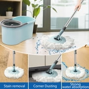 Spin Mop and Bucket, Mop and Bucket with Wringer Set for Home, 360 Spinning Mop Bucket Floor Cleaning Tool with 3 Microfiber Mop Replacement Head Refills,50 Extended Handle for Floor Cleaning Home