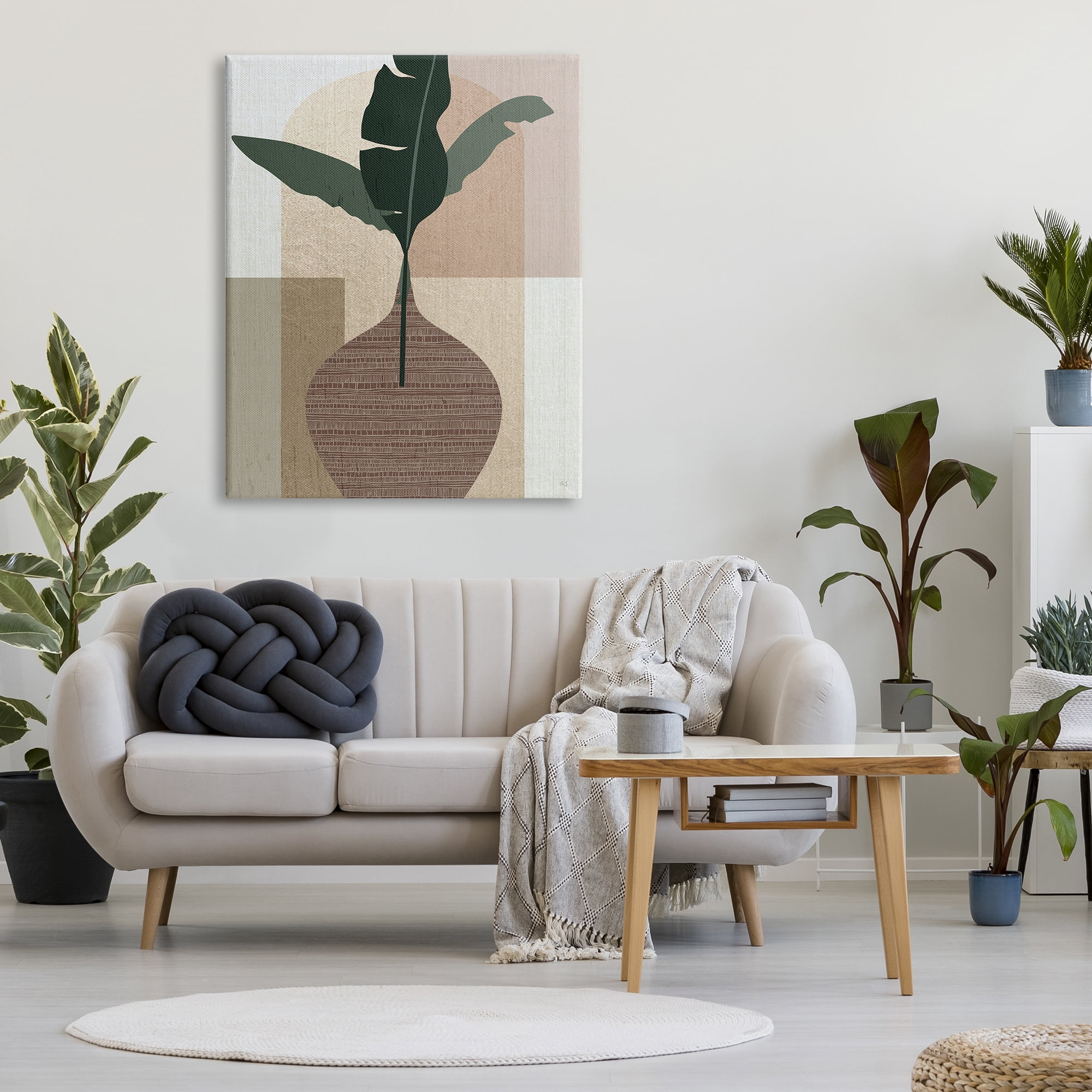 Stupell Industries Earth Tones Plant Sprig Botanical & Floral Painting Gallery Wrapped Canvas Art Print Wall Art, 36 x 48