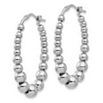 thumbnail image 2 of Leslie's 925 Sterling Silver Polished Beaded Hoop Earrings; for Adults and Teens; for Women and Men, 2 of 3