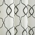 thumbnail image 2 of Exclusive Home Belmont Embroidered Room Darkening Blackout Grommet Top Curtain Panel Pair, 52"x84", Winter Black, 2 of 7