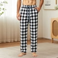 thumbnail image 2 of TKKCS Mens Buffalo Plaid Lounge Pants Relaxed Fit Straight Leg Casual Sleepwear Elastic Waist Drawstring Pajama Pants with Pockets Gray XL, 2 of 7