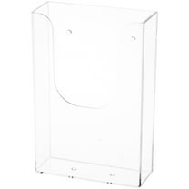 Plymor Clear Acrylic Tri-Fold Brochure Literature Holder (Wall Mount), Fits Documents Up to 4" Wide (12 Pack)