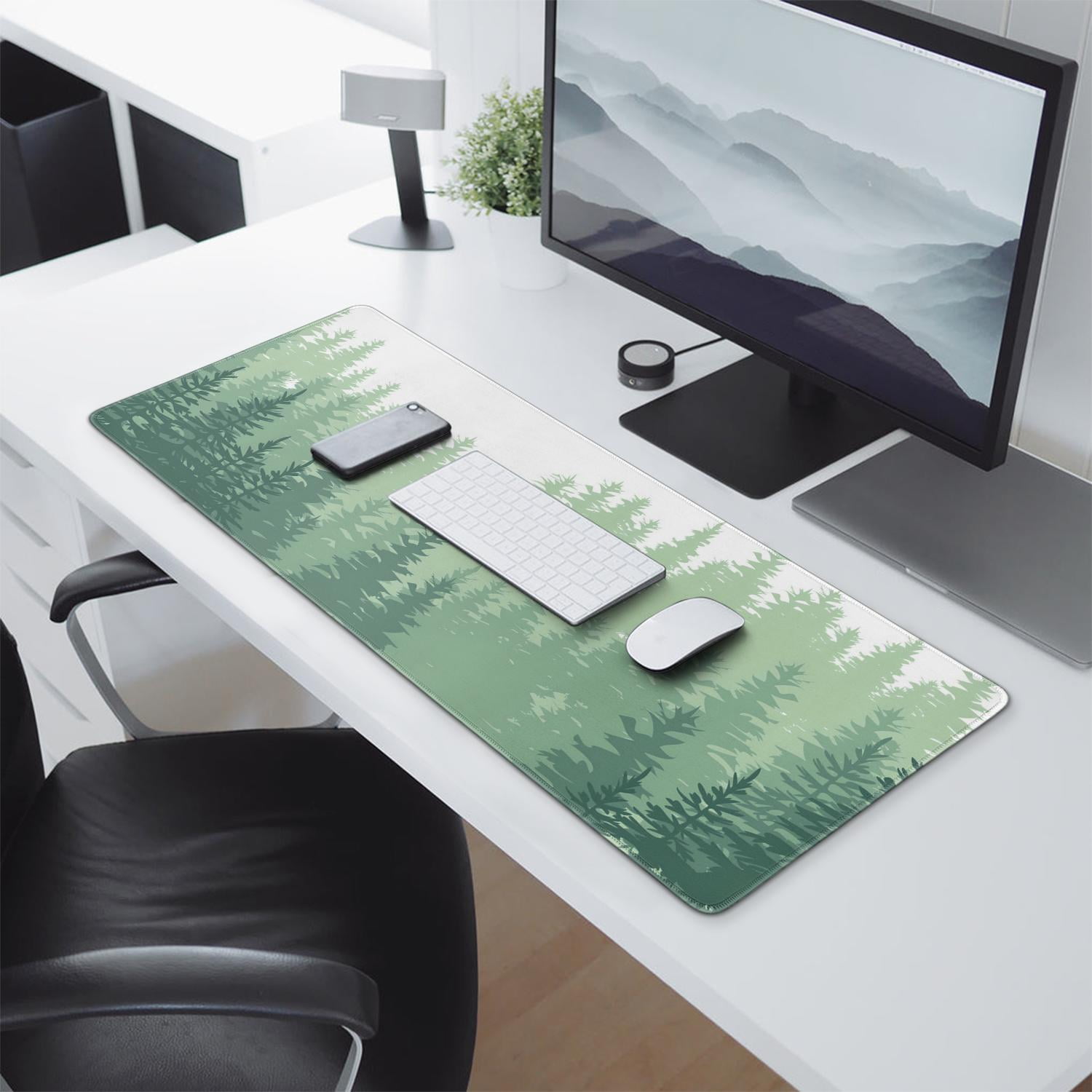 Step Into the Forest with this XXL Mouse Mat - Forest Pattern Large Extended Desk Mat, Non-Slip Mice Pads with Stitched Edges (31.5 x 11.8inches)