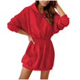thumbnail image 5 of BOOMNY Women's Long Sleeve Hoodies Solid Thick Pullover Long Hoodie for Women Trendy Casual Fall Winter Hooded Sweatshirts, 5 of 7