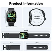 Smart Watch Fits for Android and iPhone 1.96 Smartwatch for Men Women 110+ Sports Modes Fitness Tracker with Answer Make Calls/Message Reminder, IP68 Waterproof for Gift (Black)