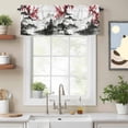 thumbnail image 2 of Red Plum Blossom Valance Curtain Mountain Water Ink Painting Spring Window Valances Rod Pocket Short Curtains Window Treatments for Kitchen Bedroom Bathroom Laundry 42" x 12", 2 of 9