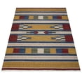 thumbnail image 3 of Rugsotic Carpets Hand Woven Flat Weave Kilim Wool Eco-Friendly 9'x12' Area Rugs Rectangle Multicolor Contemporary Modern Design Low Pile Indoor Handmade Rug for Living Room, Bedroom D00110, 3 of 5
