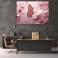 thumbnail image 5 of Mudket Pink and Gold Paper Art Butterfly with Flowers Canvas Wall Art, Floral Wall Decor, Framed Ready to Hang Artwork for Living Room Bedroom - 12"L x 8"W, 5 of 10