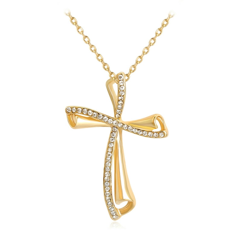 5pcs Rhinestone Paved Exquisite Cross Charms Gold-Plated Pendant for Women  Bracelet Men Necklace Making Jewelry Accessory Supply