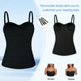 thumbnail image 3 of RELLECIGA Women's Twist Ruched Bandeau Tankini Top Black Tube Top Swimsuit Molded Cups Tummy Control Sexy Bathing Suits Top Only, 3 of 8