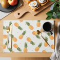 thumbnail image 2 of Orange Pineapples Placemats Set of 8 Summer Tropical Fruits Modern Place Mats Indoor Wipeable Table Mats Washable Cloth Dining Table Placemats for Kitchen Holiday Party Home Decor 13x19 Inch, 2 of 9