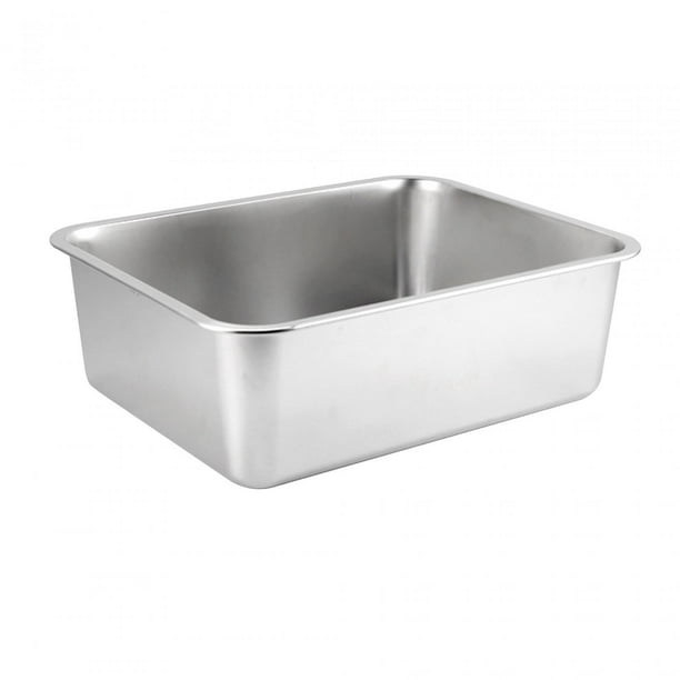 Caja de arena de acero inoxidable para conejos, versátil, nunca se dobla, para gatos, 40 x 30 x 10 cm 40x30x10cm