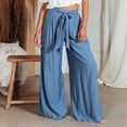thumbnail image 2 of Gerichy Womens Wide Leg Lounge Pants with Pockets High Waisted Adjustable Tie Knot Loose Casual Trousers Dress Work Pants Solid Color Pants Baggy Elastic Waist Trouser Fashion High Straight Pant, 2 of 5
