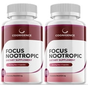 Cognigence - Focus Nootropic - Memory Booster Dietary Supplement for Focus, Memory, Clarity, & Energy - Optimal Mental Performance Extra Strength Premium Formula - 120 Capsules (2 Pack)