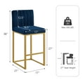 thumbnail image 4 of 27 Inch Bar Stool, Velvet Counter Height Bar Stools, Set of 4 Bar Chairs with Back and Metal Legs, Kitchen Island Counter Stools for Pub, Dinning Room, Cafes, 4 of 8