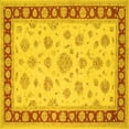 thumbnail image 1 of Ahgly Company Machine Washable Indoor Square Oriental Yellow Traditional Area Rugs, 4' Square, 1 of 4