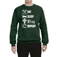 thumbnail image 2 of Eat Sleep Pray Repeat for Christians Faith | Mens Inspirational/Christian Crewneck Graphic Sweatshirt, Forest Green, Small, 2 of 3