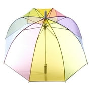 totes Transparent Rain Umbrellas, Bubble, Rainbow