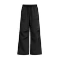 thumbnail image 4 of Weebloom Boys' Sweatpants Kids Athletic Running Pants Wide Leg Baggy Elastic Waist Joggers Pants With Pockets 5-16 Years Trousers Black 11-12 Years, 4 of 4