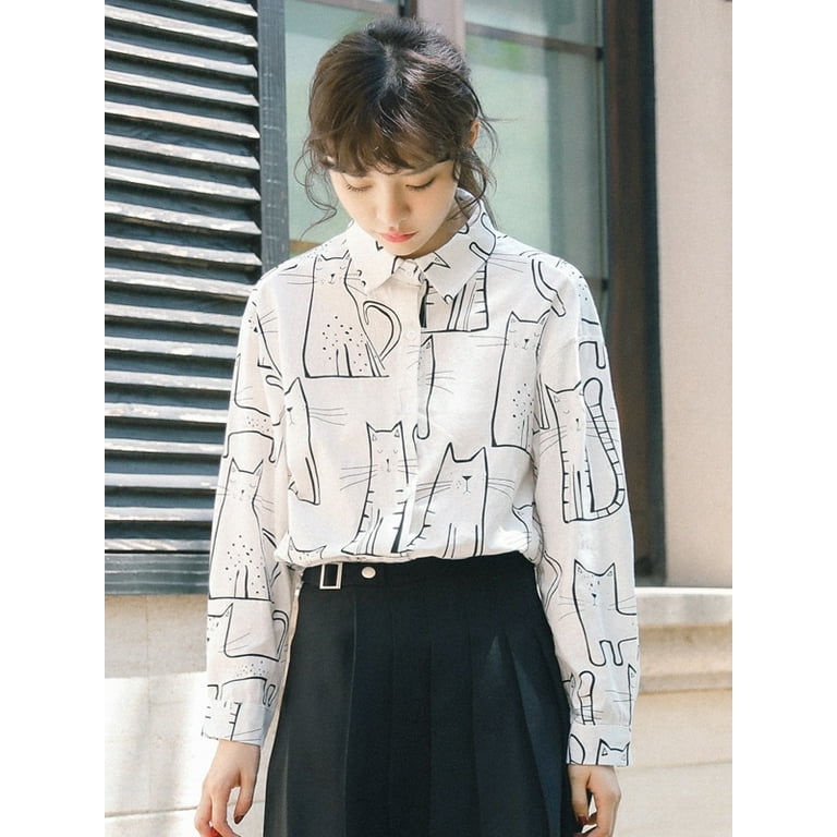 Cat collar outlet blouse