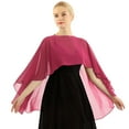 thumbnail image 2 of Moggemol Woman Chiffon Ruffled Bolero Shrugs Cardigan Wedding Dance Party Shawls Wraps Beach Cover up Burgundy One Size, 2 of 7