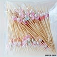 thumbnail image 1 of 100 brochetas for pasteles, frutas y postres: palitos elegantes desechables con puntas redondeadas, palillos de dientes a granel for bodas, fiestas, panaderías, restaurantes, 1 of 5