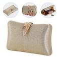 thumbnail image 5 of FUEENIRVA Evening Bag Golden Pu Metal Polyester 1Pack 7.7X5.9In, 5 of 6