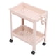 thumbnail image 2 of Estante de almacenamiento para el suelo del baño, multifuncional, multicapa, estable, duradero, independiente, estante de esquina, color beige, 2 capas (con ruedas), 2 of 10