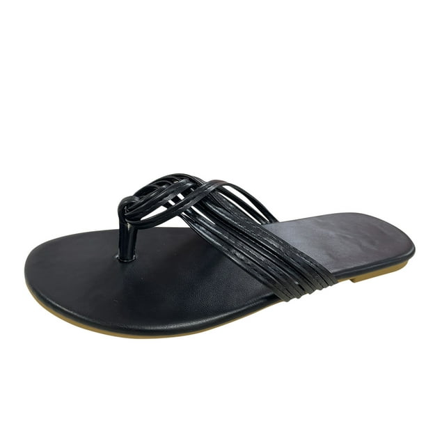 Platform Flip Flops for Women Size 9 Women's Fashion Slippers Beach Spring  Flip-Flops Casual Flat Summer Sandals Colorful Women's Slipper (Beige