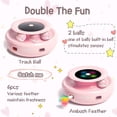 thumbnail image 2 of Cat Toys ORSDA 2-in-1 Interactive Cat Toys for Indoor Cats, Automatic Cat Toy Balls, Ambush Feather Kitten Toys with 6pcs Attachments, Auto On/Off (Cherry Blossom Pink), 2 of 6