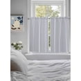 thumbnail image 4 of Kitchen Curtains 45 Inches length, Navy Blue Striped Window Treatment Curtain Drapes, Navy Blue White Stripes Farmhouse Lightweight Window Panels for Living Room Bedroom, 52"x45", 2 Panels, 4 of 7