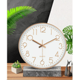 thumbnail image 5 of Reloj De Pared Dormitorio Y Salón Cuarzo Blanco Borde dorado, 5 of 5