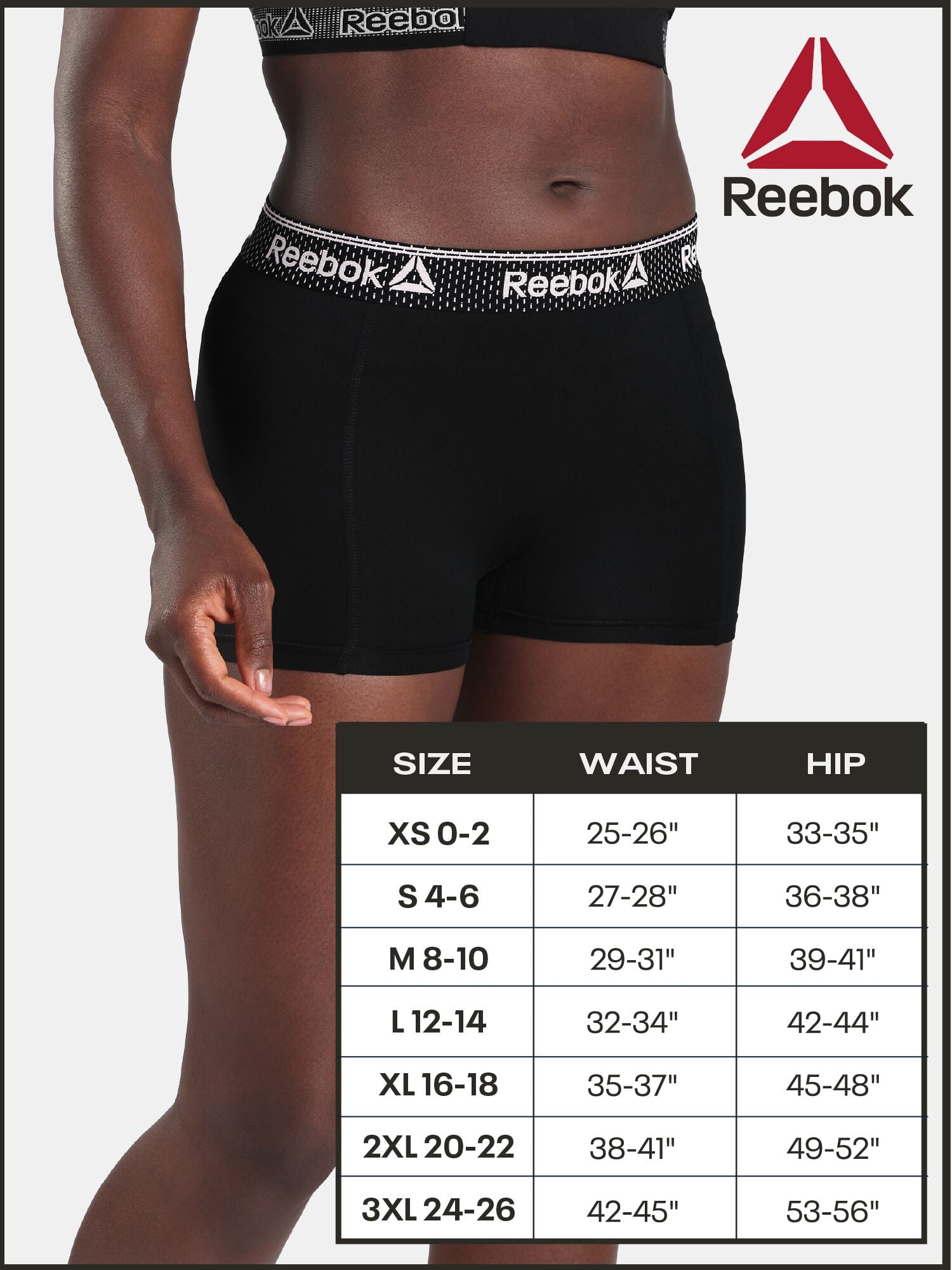 Reebok Women’s Pro-Series Boyshort Underwear, 3-Pack, Size S - 2XL