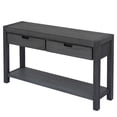 thumbnail image 5 of Lunale 55.1" Console Table with 2 Drawers and 1 Shelf, Rectangular Table with Acacia Veneer for Entryway, Living Room, Gray, 5 of 7
