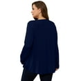 thumbnail image 5 of LARACE Womens Plus Size Long Sleeve Tops Tunic Tops Casual Floral Henley Shirts NavyBlue 3X, 5 of 7
