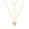 thumbnail image 7 of Believe by Brilliance Mother of Pearl & Cubic Zirconia Heart Necklace Set in 14KT Gold Flash Plated, 7 of 7