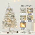 thumbnail image 1 of AMBN Mini White Christmas Tree Artificial Mini Christmas Tree Tabletop Christmas Tree Treetop Snowflake Bow and Ball Ornaments for DIY Christmas Decoration, 1 of 5
