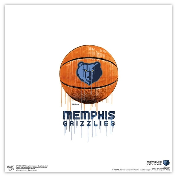 Gallery Pops NBA Memphis Grizzlies - Drip Basketball Wall Art, Unframed Version, 12" x 12"