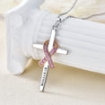 thumbnail image 2 of Dorunmo Breast Cancer Survivor Necklace Cross Necklace Sterling Silver Awareness Survivor Jewelry Gifts for Women, 2 of 6